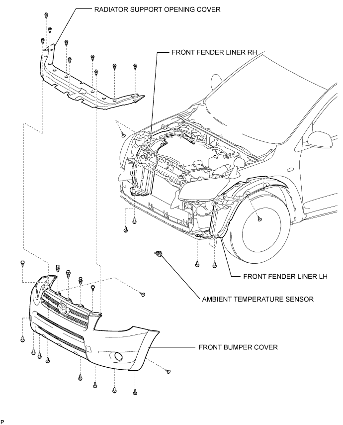 Toyota Rav4. Aca30, 33, 38 Gsa33 Zsa30, 35.Air Conditioning.Air Conditioning System (For Automatic Air Conditioning System).Ambient Temperature Sensor (For Automatic Air Conditioning System) Components